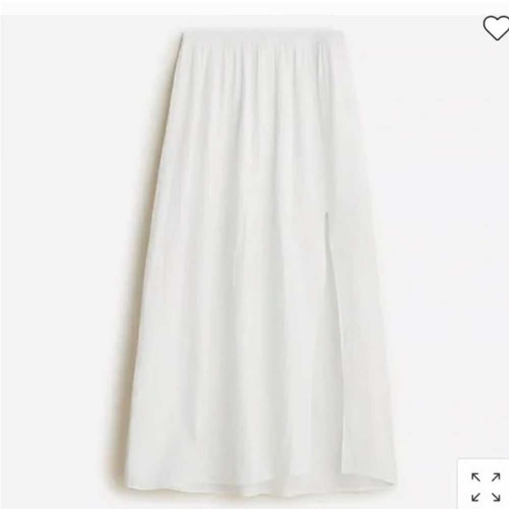J Crew size large white cotton gauze maxi skirt with slit NWT  bohemian skirt - Picture 2 of 7